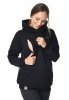 MijaCulture - 3 in1 warm maternity hoodie, for breastfeeding and after  „Molly ” M001 black
